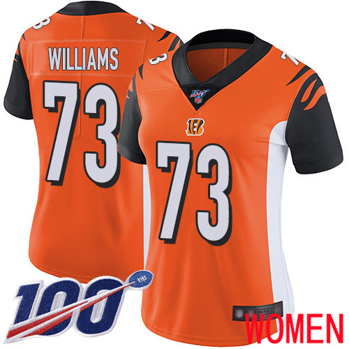 Cincinnati Bengals Limited Orange Women Jonah Williams Alternate Jersey NFL Footballl #73 100th Season Vapor Untouchable->women nfl jersey->Women Jersey